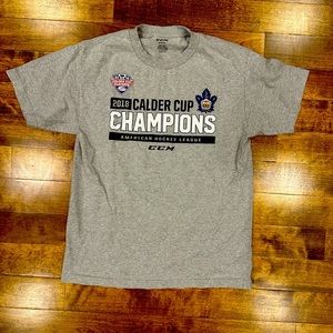 CCM Grey Toronto Marlies Caulder Cup Champions T-Shirt Size MEDIUM